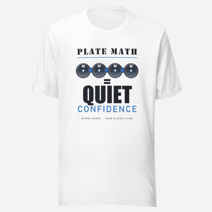 Ripped Shape Plate Math Strength Division Tee in White