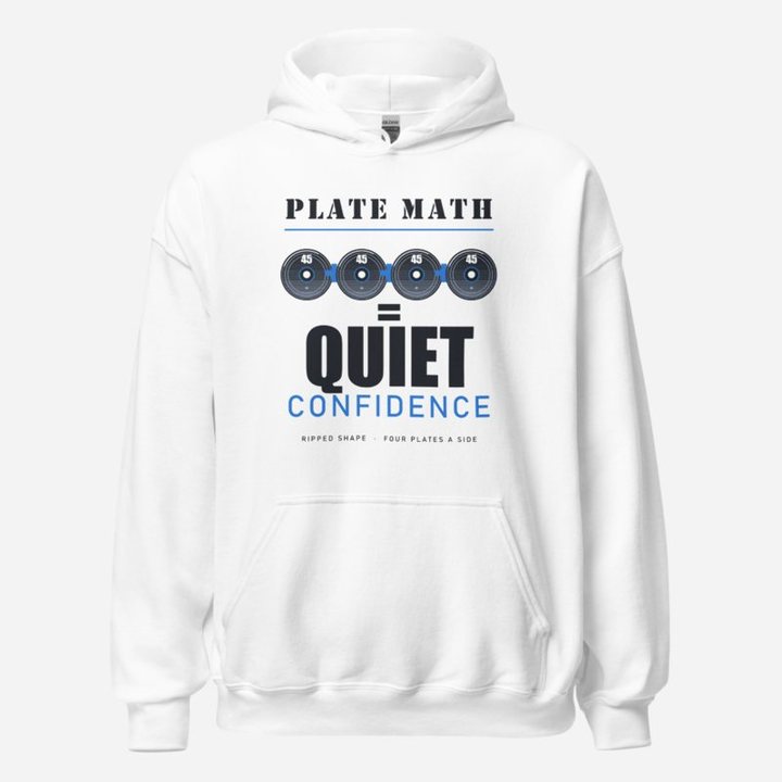 Ripped Shape Plate Math Strength Division Hoodie in White