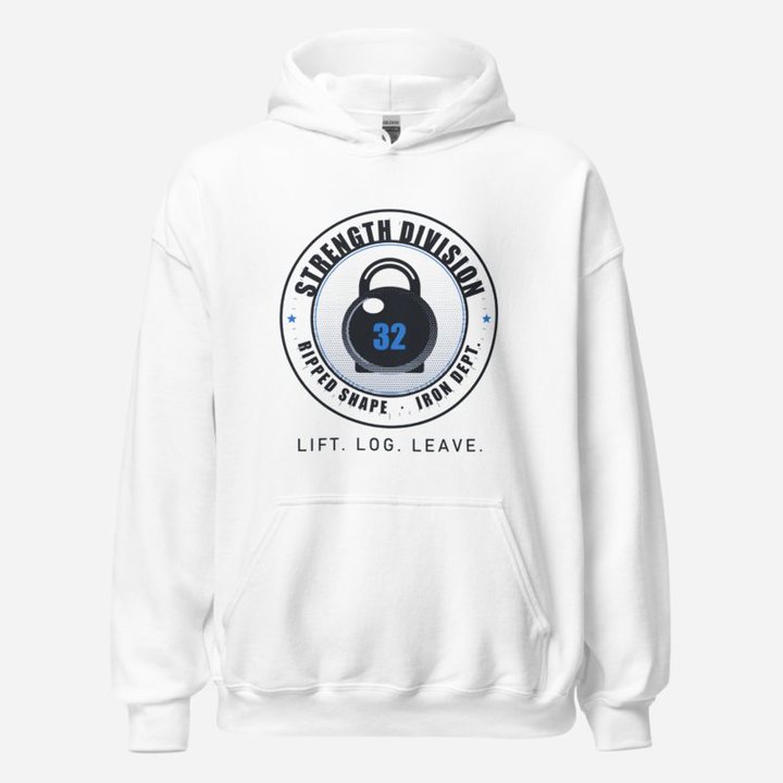 Ripped Shape Strength Division Seal Strength Division Hoodie in White