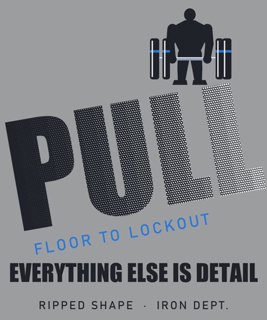 Ripped Shape Pull Floor To Lockout Strength Division Tee Ash