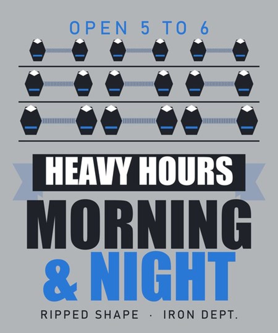 Ripped Shape Heavy Hours Strength Division Tee Ash