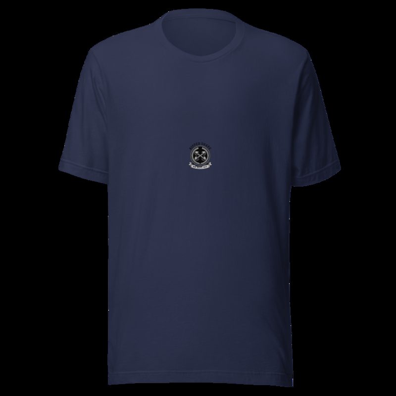 Ripped Shape Barbell Crest Tee Navy