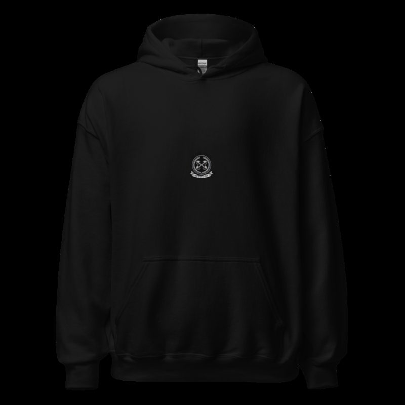 Ripped Shape Barbell Crest Hoodie