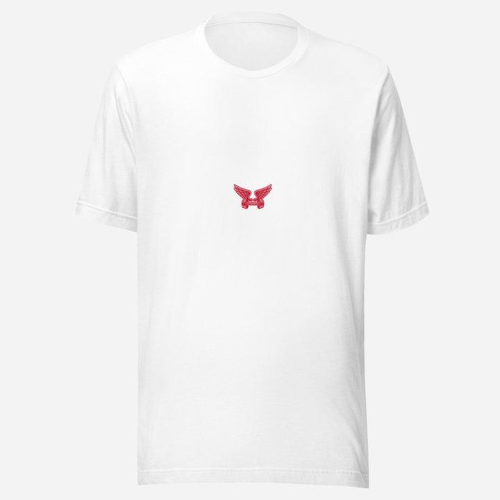 Ripped Shape Winged Dumbbell Icon Tee in White