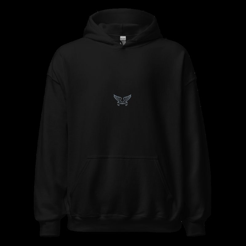 Ripped Shape Winged Dumbbell Icon Hoodie