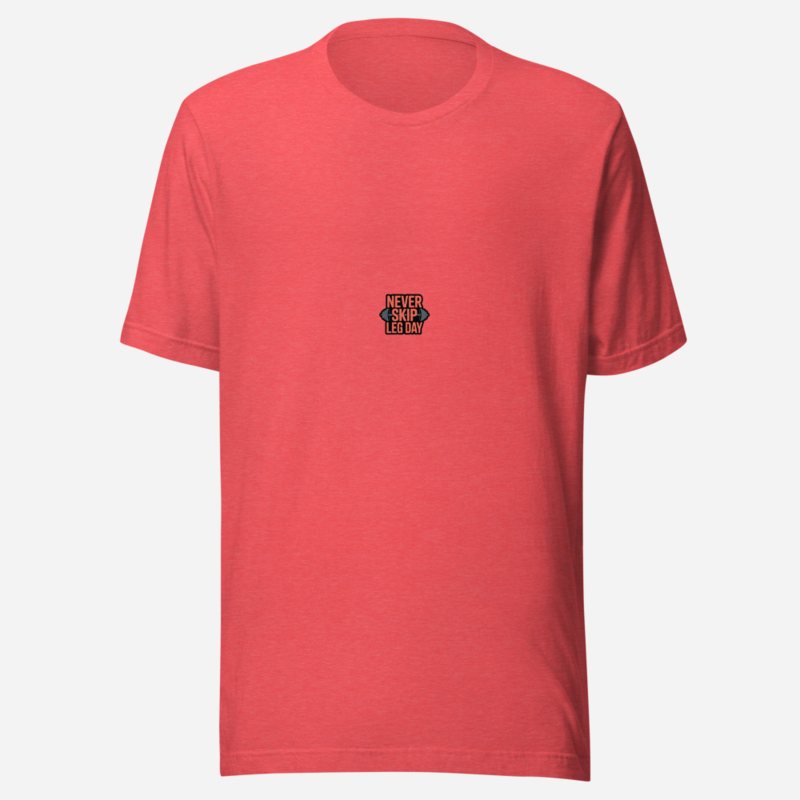 Ripped Shape Never Skip Leg Day Tee Heather Red