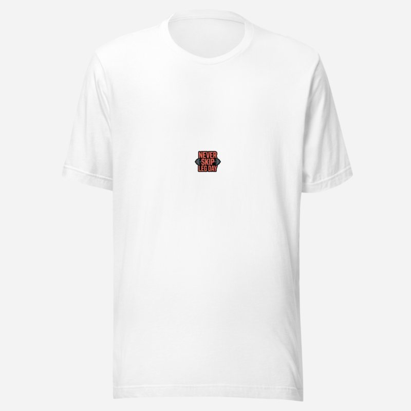 Ripped Shape Never Skip Leg Day Tee White