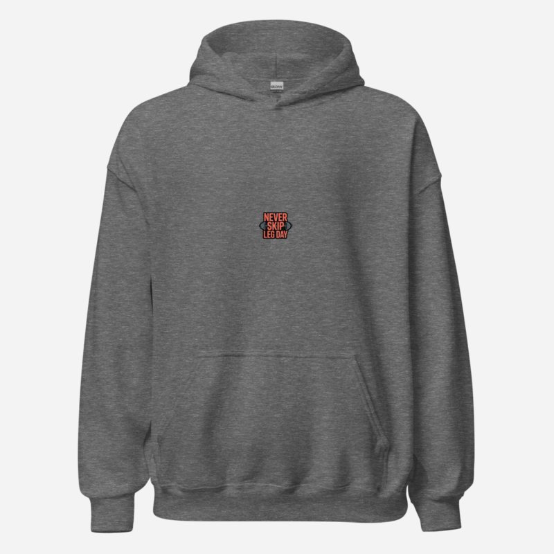 Ripped Shape Never Skip Leg Day Hoodie Graphite Heather