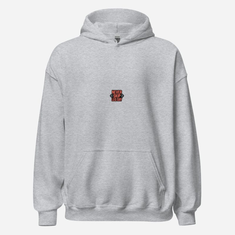 Ripped Shape Never Skip Leg Day Hoodie Sport Grey