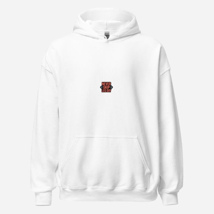 Ripped Shape Never Skip Leg Day Hoodie in White