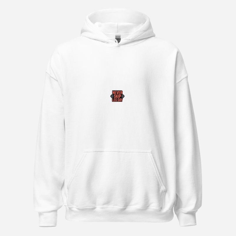 Ripped Shape Never Skip Leg Day Hoodie White