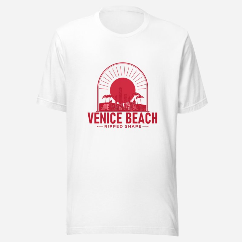 Ripped Shape Venice Beach Sunset Tee White