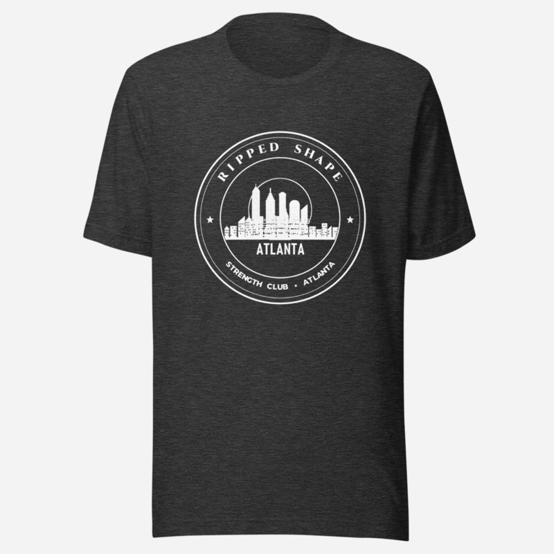 Ripped Shape Strength Club Crest Tee Dark Grey Heather