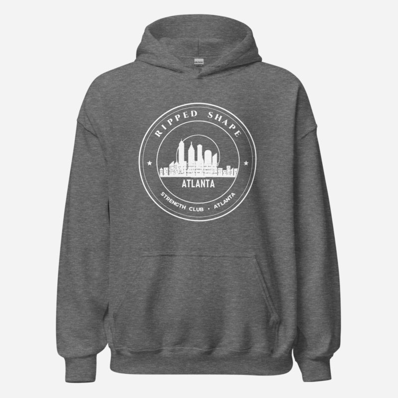 Ripped Shape Strength Club Crest Hoodie Graphite Heather