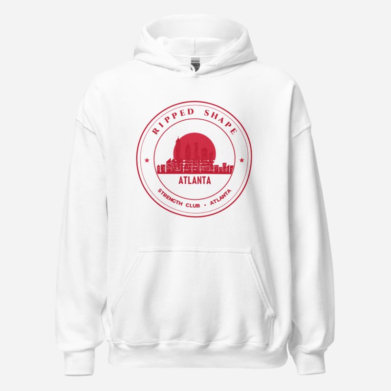 Ripped Shape Strength Club Crest Hoodie White