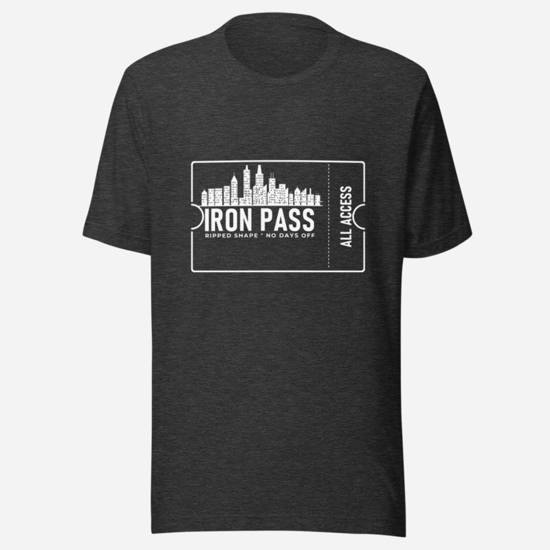 Ripped Shape Iron Pass Ticket Tee Dark Grey Heather