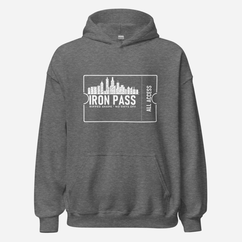 Ripped Shape Iron Pass Ticket Hoodie Graphite Heather