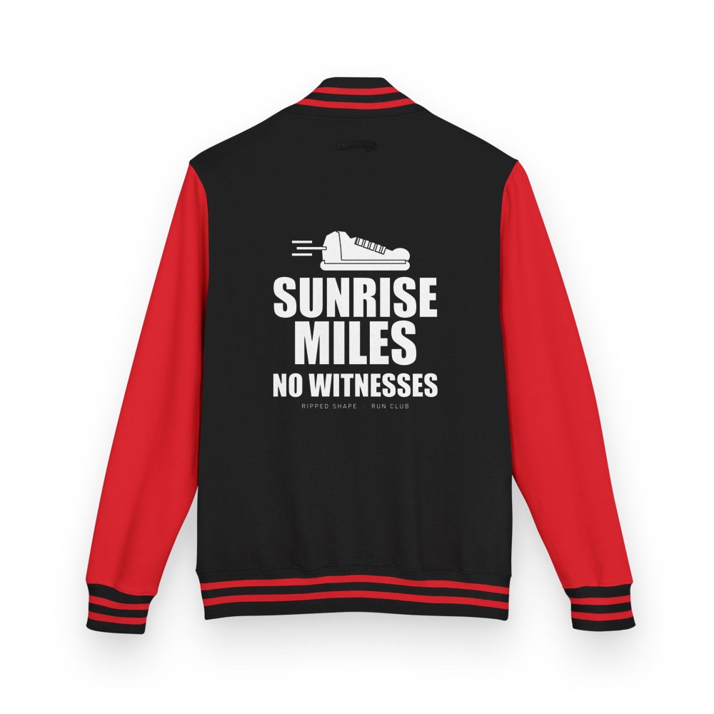 Ripped Shape Sunrise Miles, No Witnesses Varsity Jacket