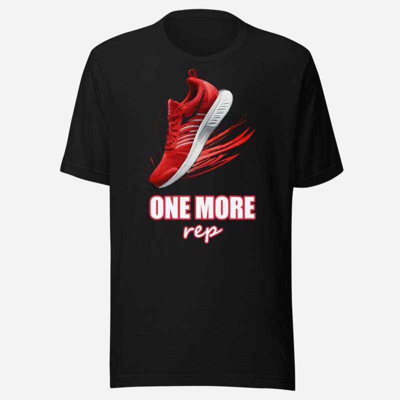 Ripped Shape One More Rep Runner Shoe Tee Black