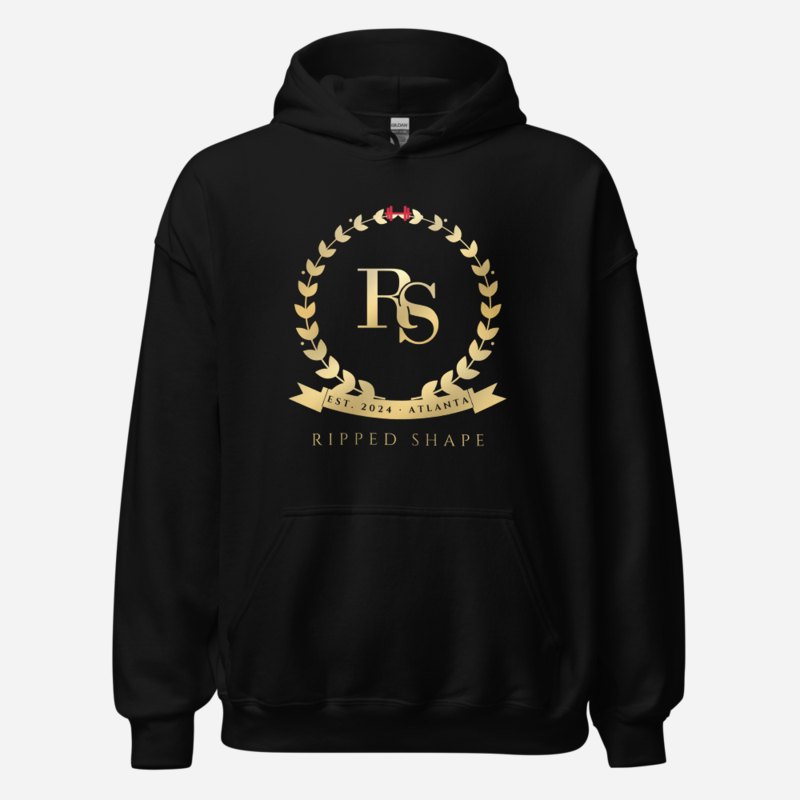 Ripped Shape Maison Crest Hoodie in Black