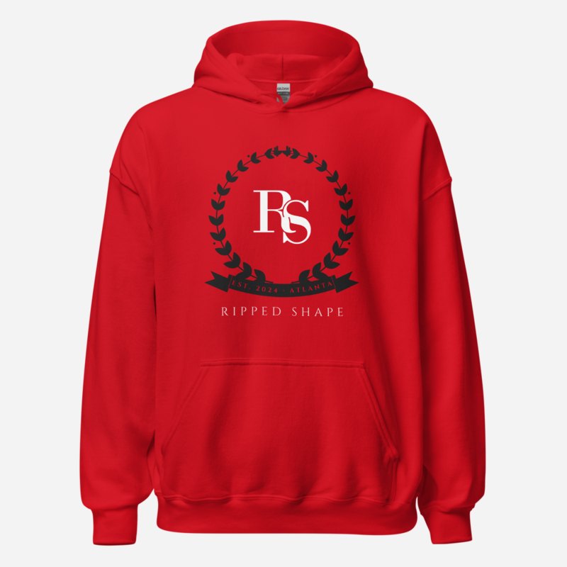 Ripped Shape Maison Crest Hoodie Red