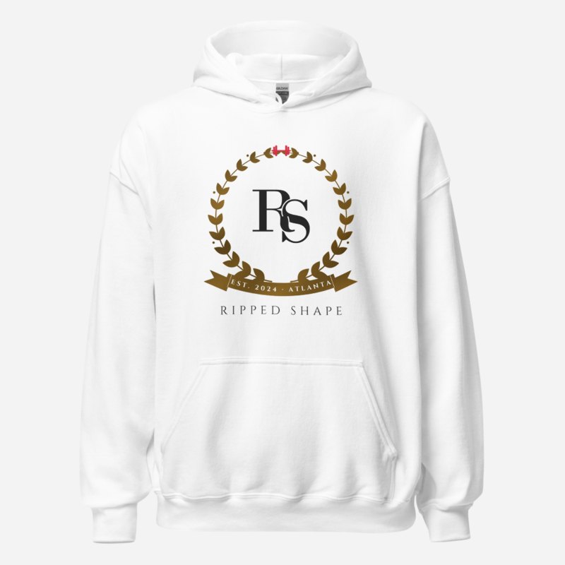 Ripped Shape Maison Crest Hoodie in White