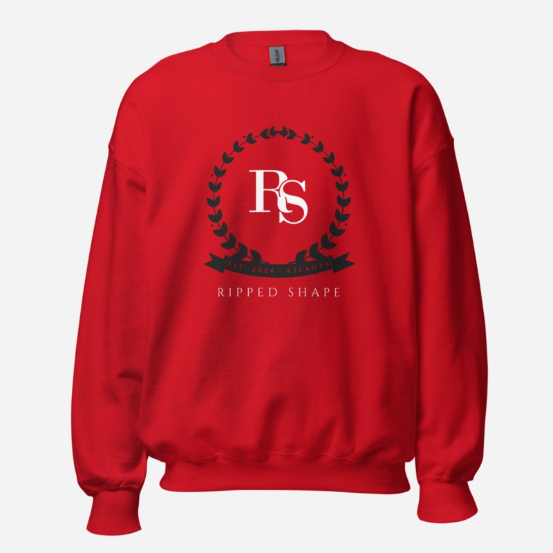 Ripped Shape Maison Crest Sweatshirt in Red