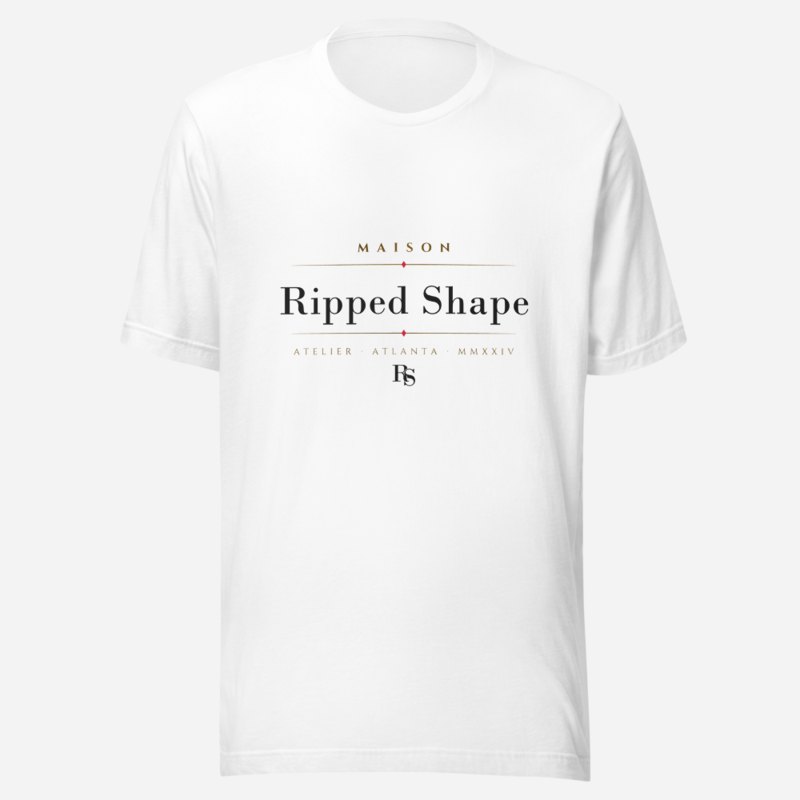 Ripped Shape Maison Signature Tee in White