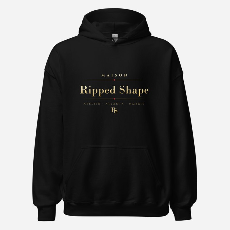 Ripped Shape Maison Signature Hoodie in Black