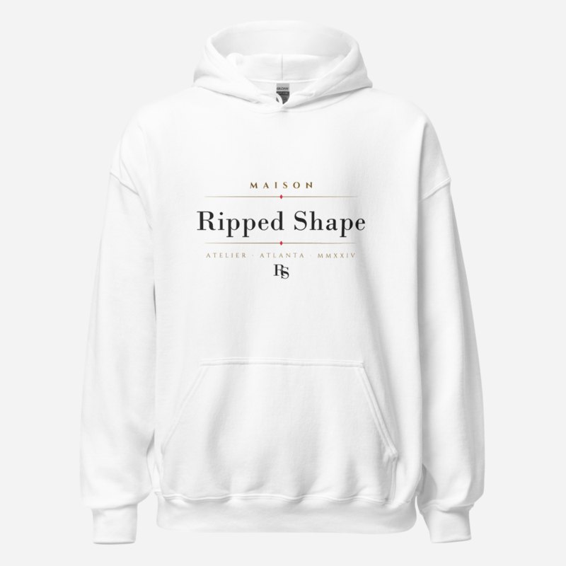 Ripped Shape Maison Signature Hoodie White