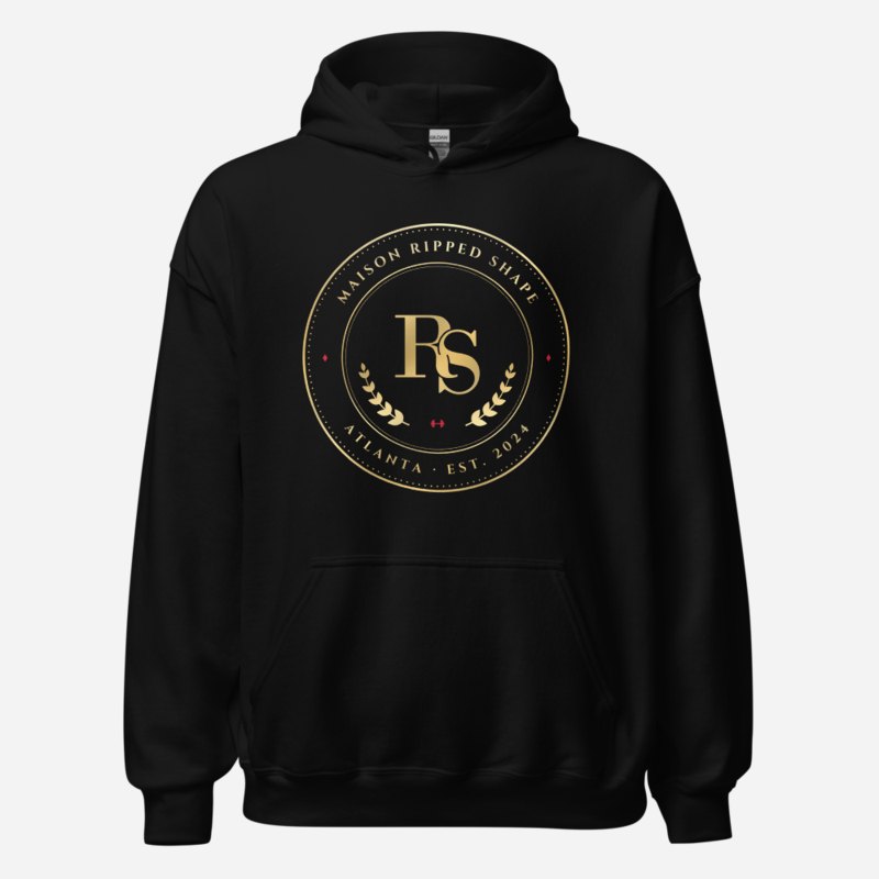 Ripped Shape Maison Medallion Hoodie Black