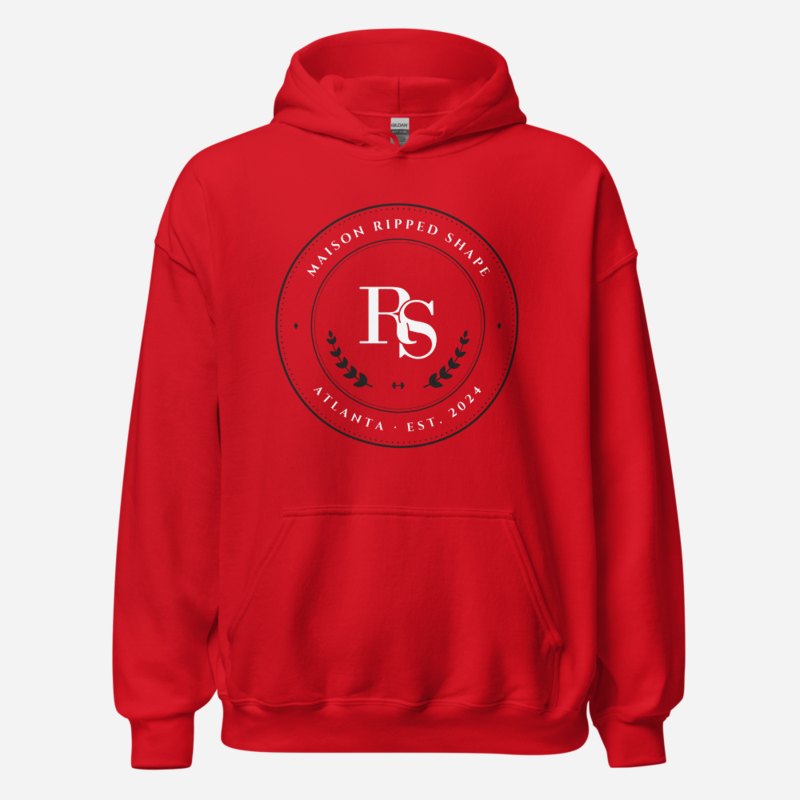 Ripped Shape Maison Medallion Hoodie Red