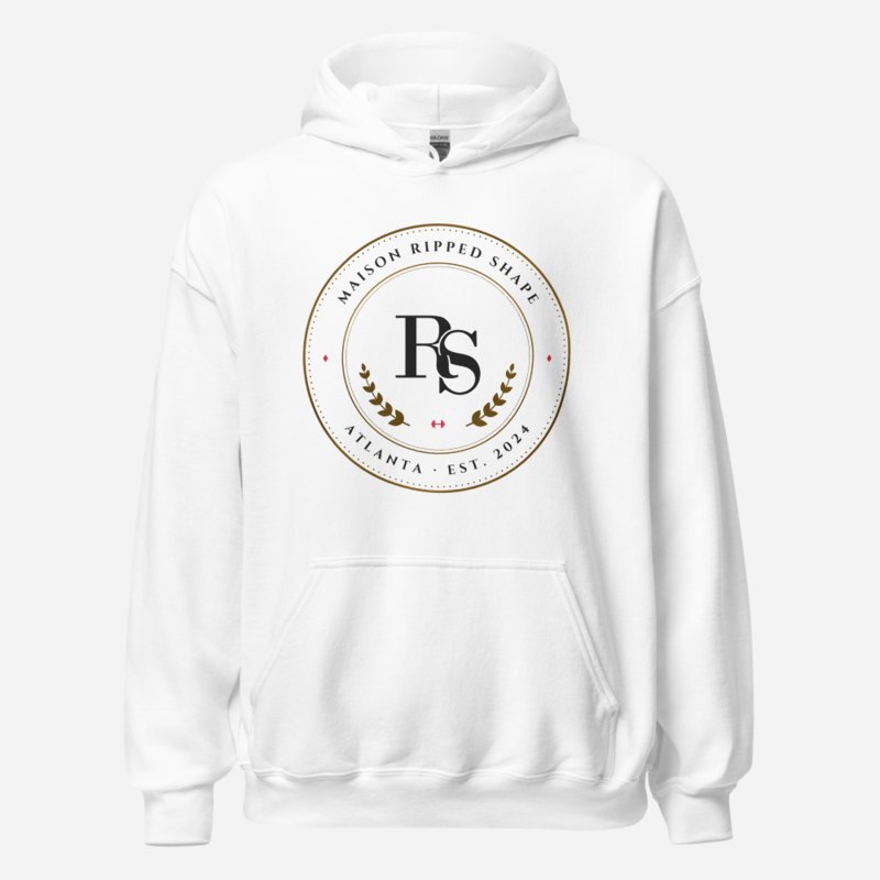 Ripped Shape Maison Medallion Hoodie in White