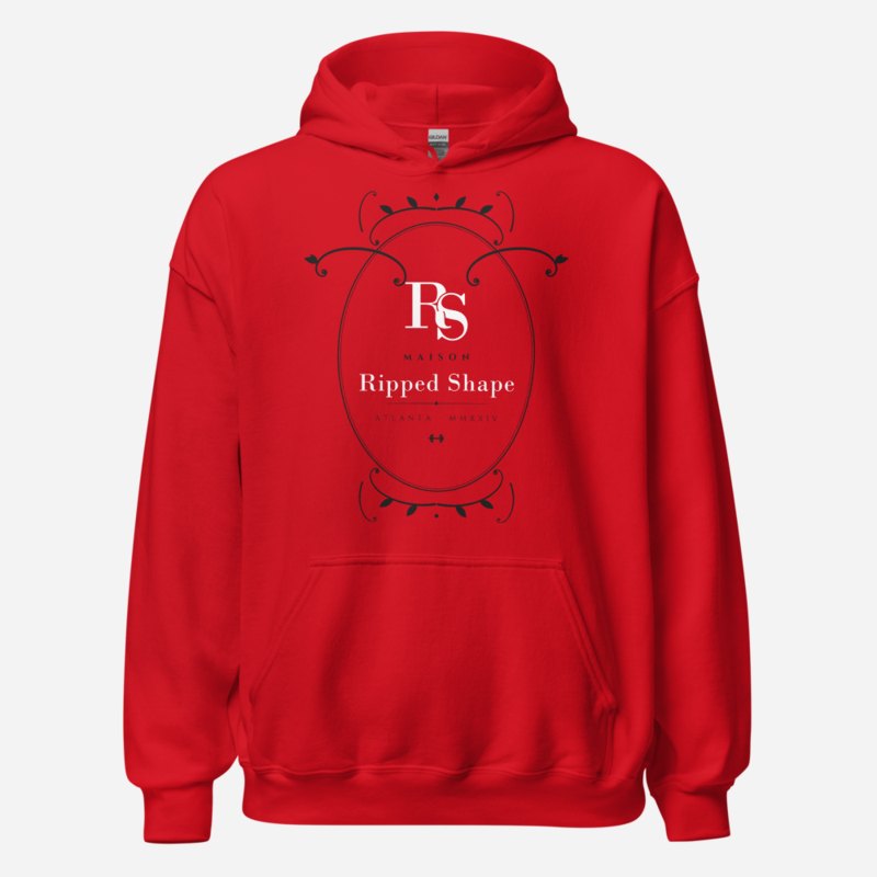 Ripped Shape Maison Baroque Cartouche Hoodie Red
