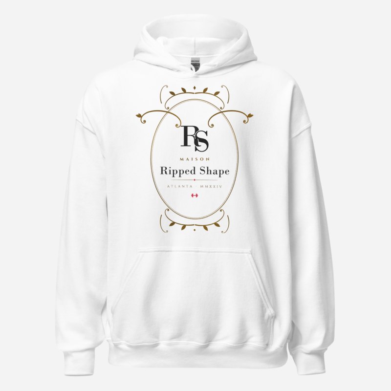 Ripped Shape Maison Baroque Cartouche Hoodie White