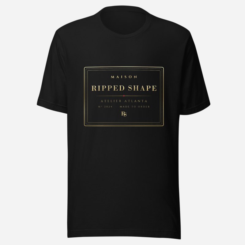 Ripped Shape Maison Atelier Label Tee Black