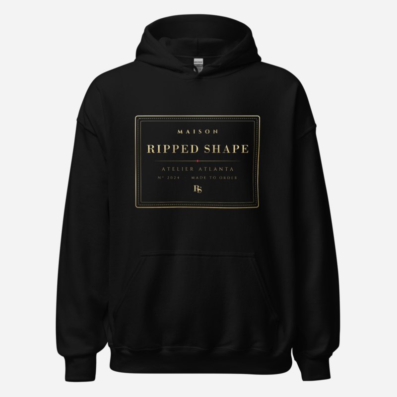 Ripped Shape Maison Atelier Label Hoodie Black