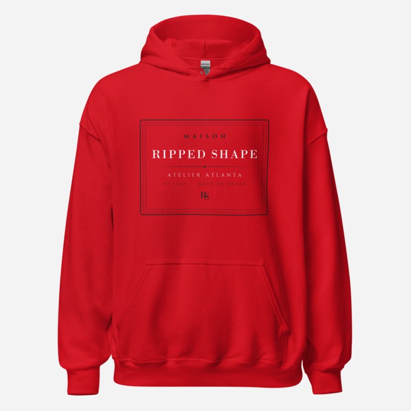 Ripped Shape Maison Atelier Label Hoodie Red
