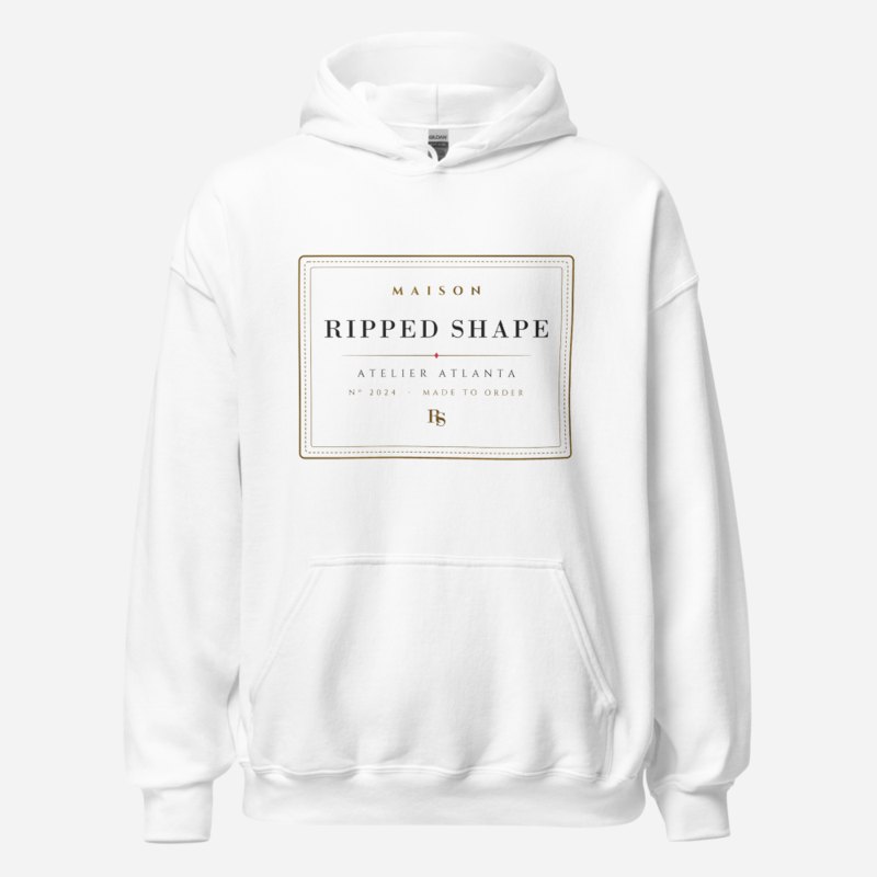 Ripped Shape Maison Atelier Label Hoodie White