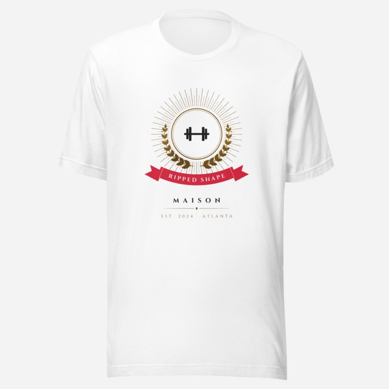 Ripped Shape Maison Heraldic Emblem Tee White