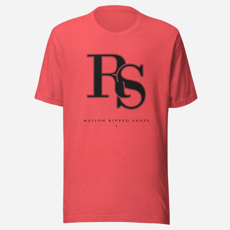 Ripped Shape Maison Embroidered Monogram Tee Heather Red