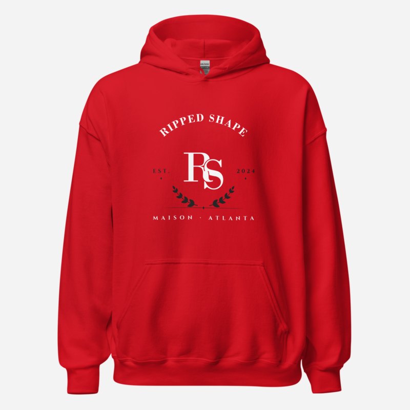 Ripped Shape Maison Heritage Arch Hoodie Red