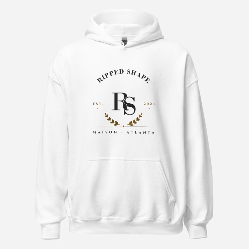 Ripped Shape Maison Heritage Arch Hoodie White