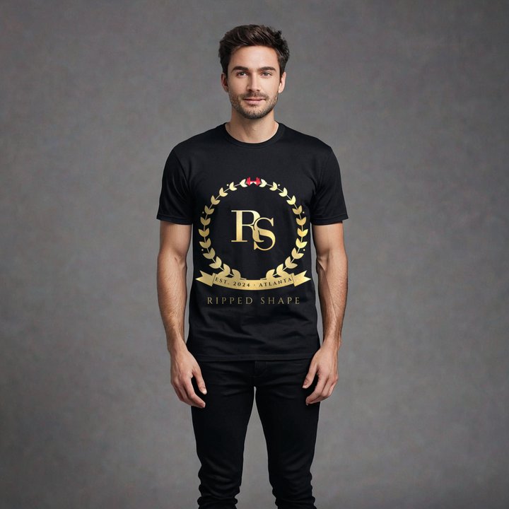 Ripped Shape Maison Crest Tee in Black