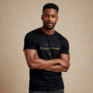 Ripped Shape Maison Signature Tee AI model