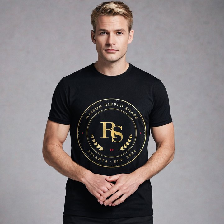 Ripped Shape Maison Medallion Tee in Black