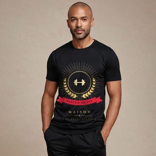 Ripped Shape Maison Heraldic Emblem Tee AI model