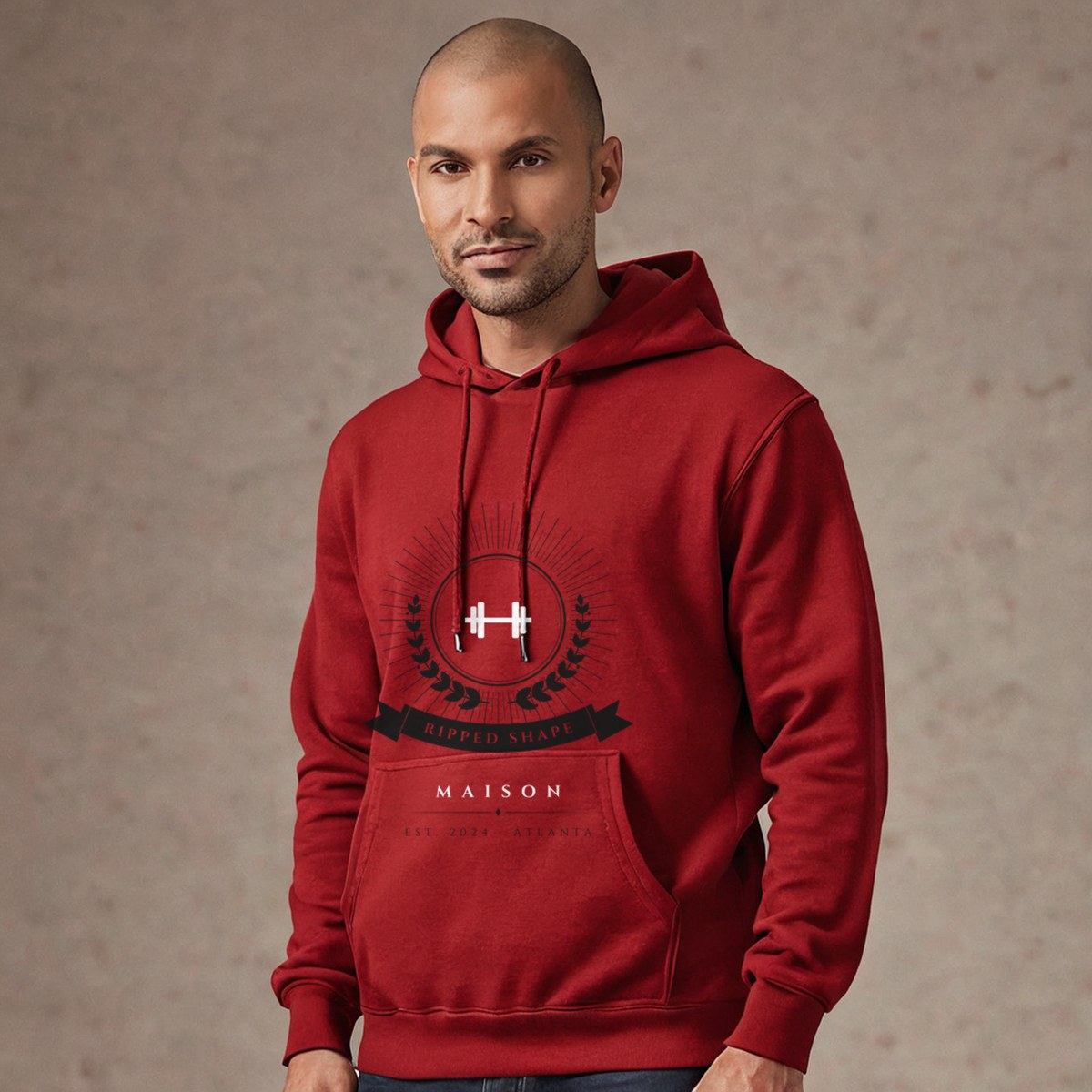 Ripped Shape Maison Heraldic Emblem Hoodie