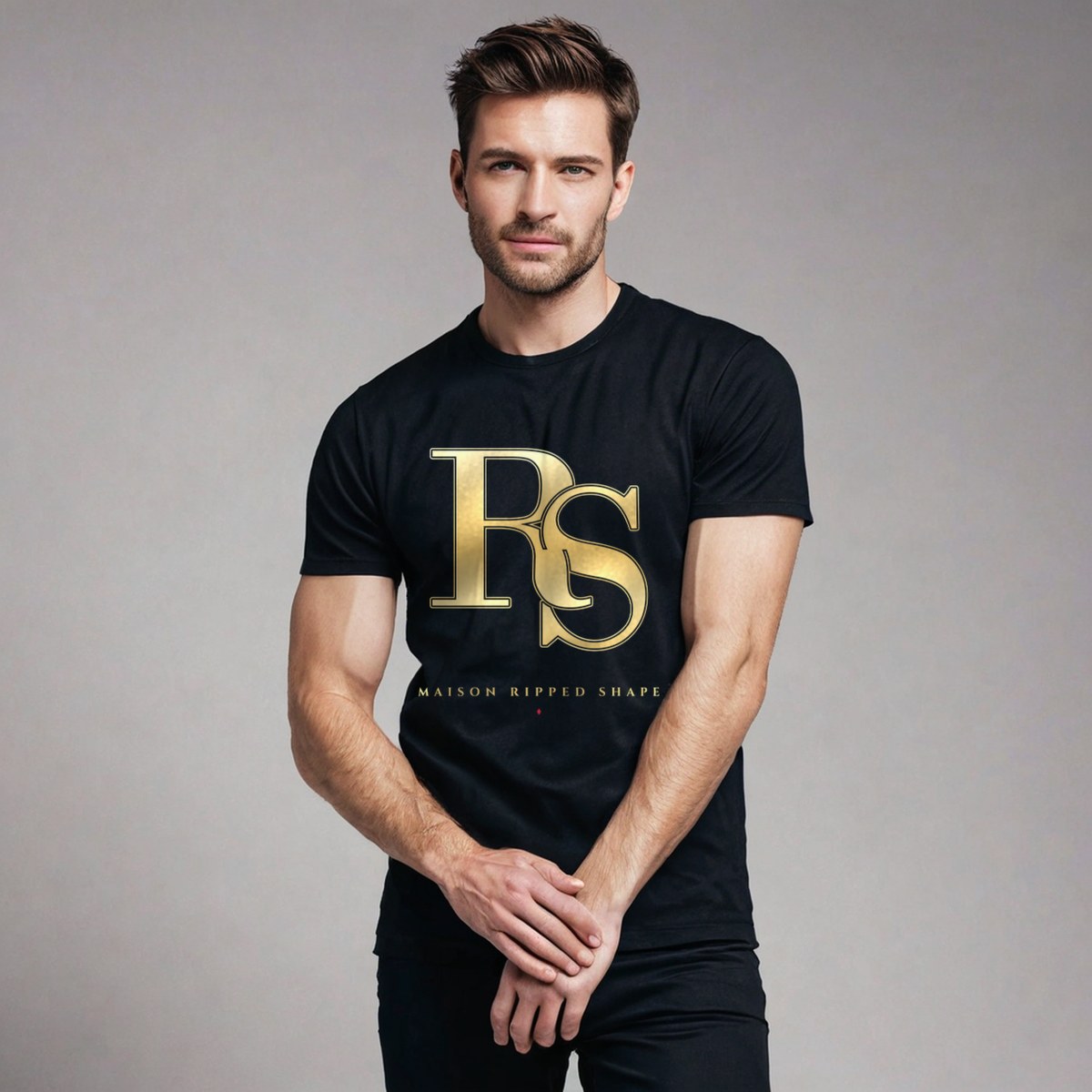 Ripped Shape Maison Embroidered Monogram Tee
